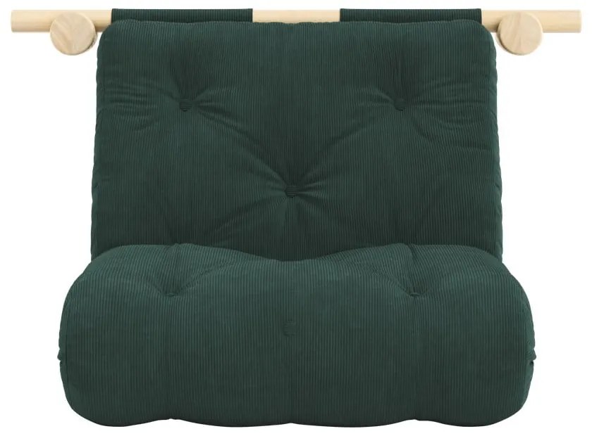 Fotoliu verde închis cu tapițerie din catifea reiată Hooked – Karup Design