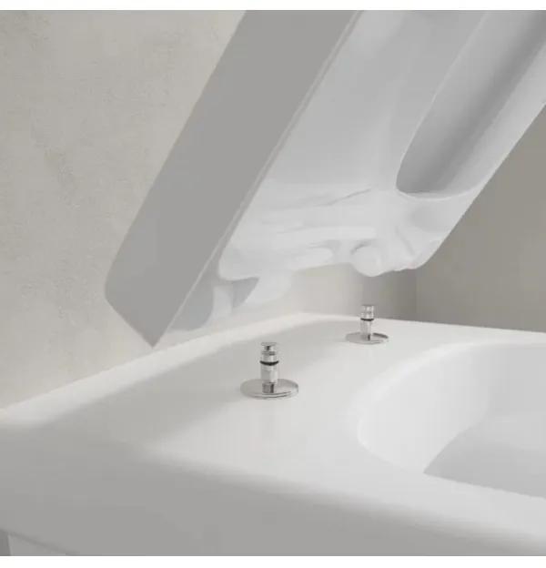 Set vas WC rimless suspendat, Villeroy&amp;Boch Architectura, DirectFlush, cu capac inchidere lenta, 37x53cm, Alb Alpin, 5685HR01