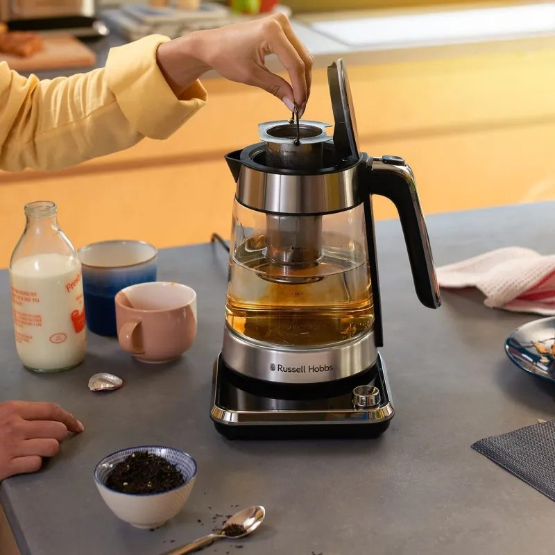 Cana electricа Russell Hobbs Attentiv 26200-70, 3000W, 1,7 l, Infuzor, Control temperatura, Timer, Inox/Negru