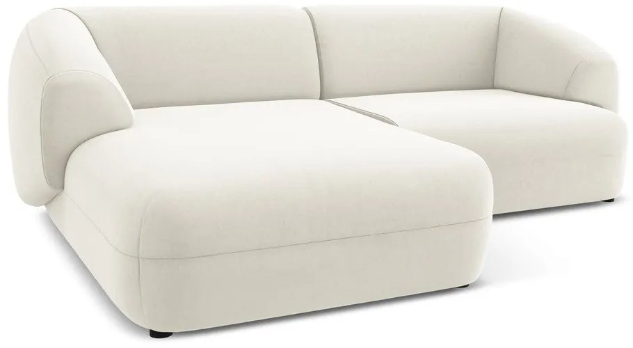 Colțar alb cu tapițerie din catifea (cu colț pe partea stângă) Moana – Makamii