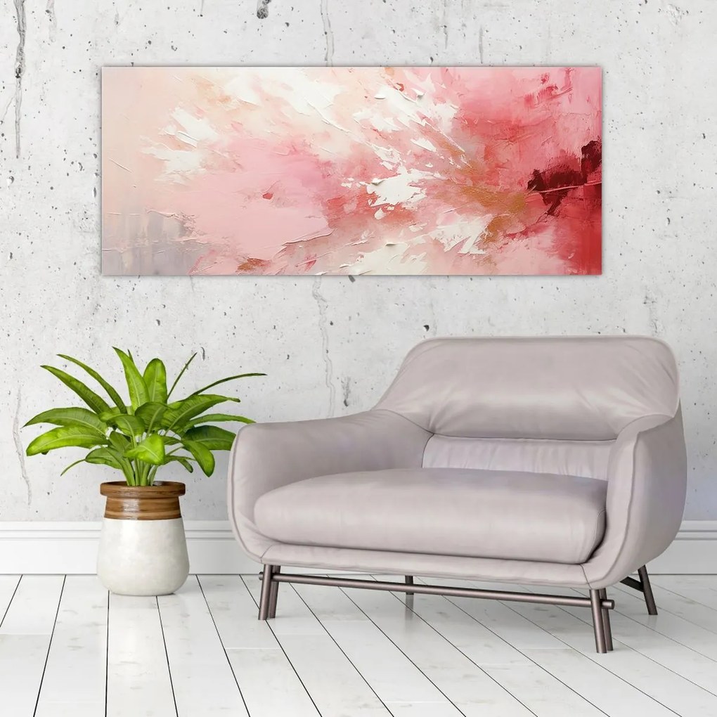 Tablou - Abstract roz (120x50 cm)