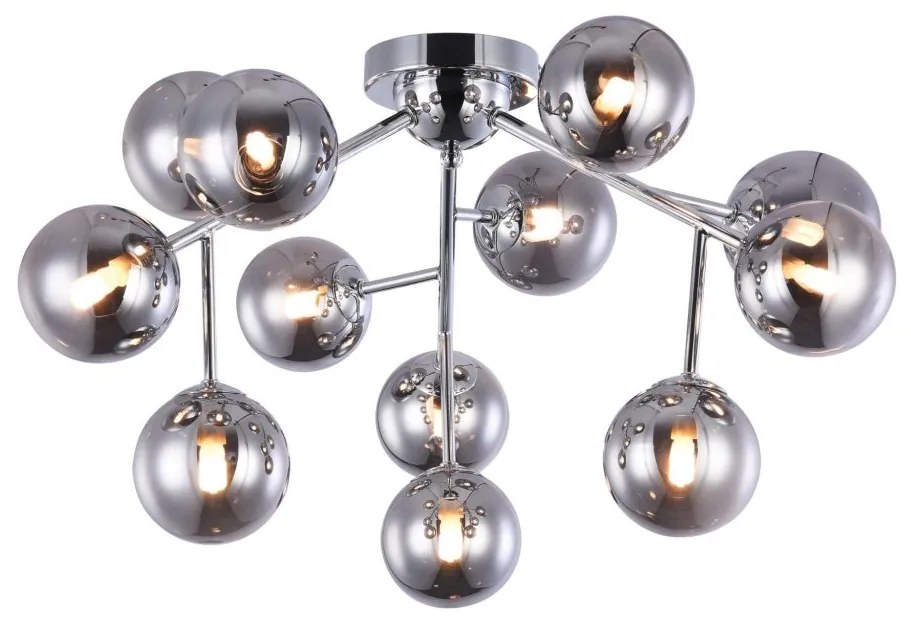 Lustra deosebita cu 12 de surse de lumina Dallas, crom/ fumuriu MYMOD545PL-12CH