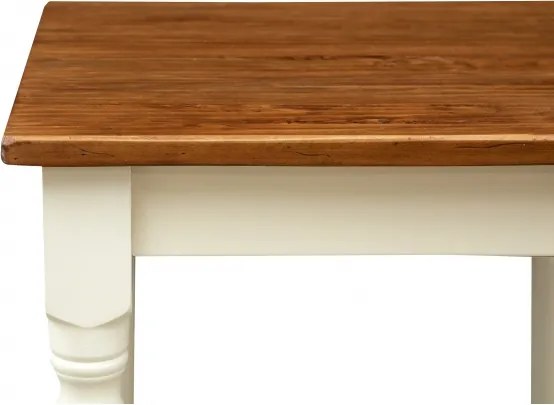 Masa fixa, L 70 70 H78 cm, culoare nuc alb antic, Lemn Masiv
