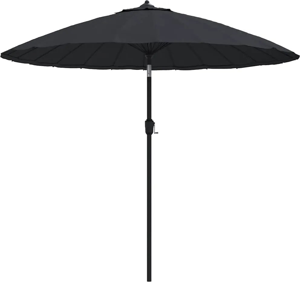 vidaXL Umbrelă de soare de exterior, stâlp aluminiu, negru, 270 cm