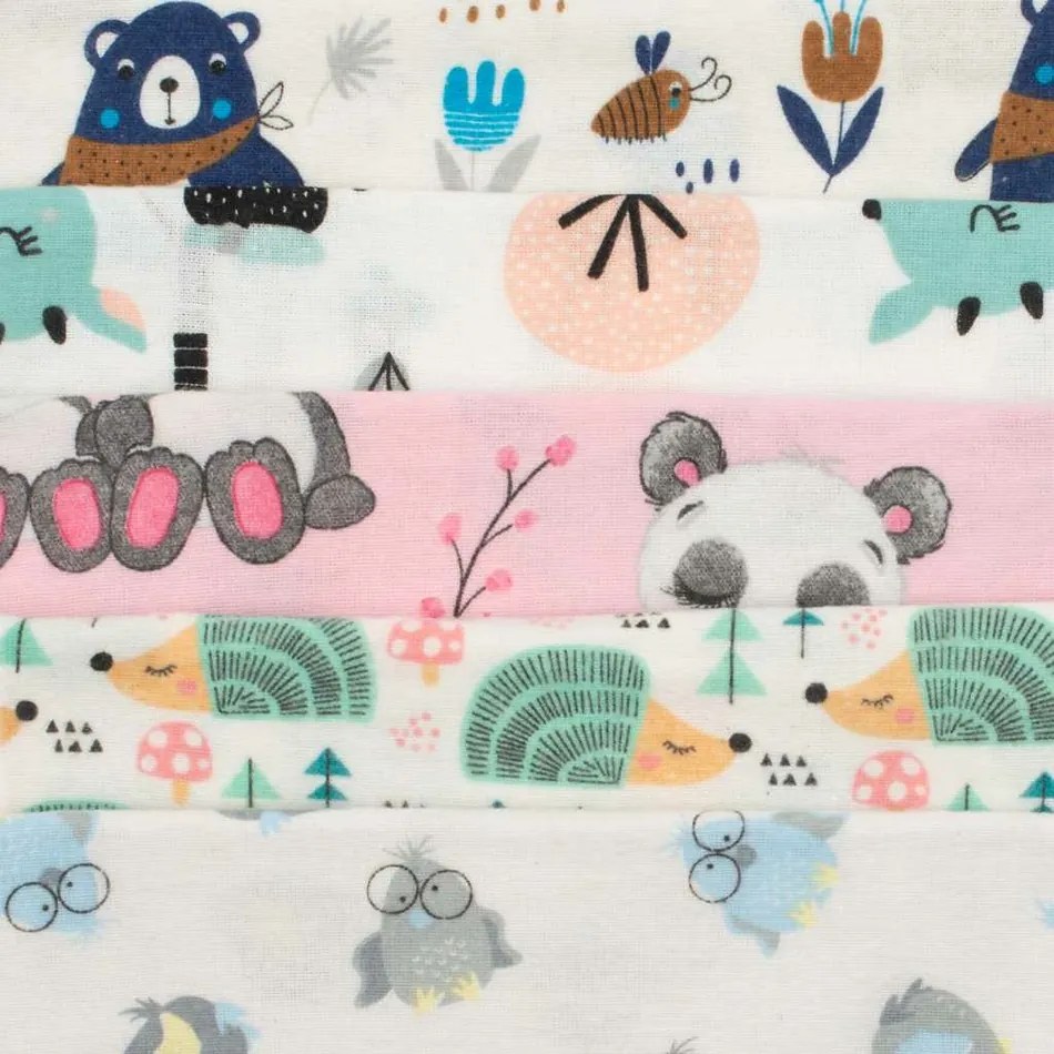 New Baby Scutece din flanel cu imprimeu Standard, 70 x 80 cm, set 10 buc.