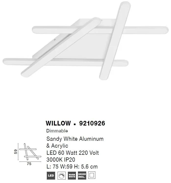 Lustra/Plafoniera LED design modern WILLOW White