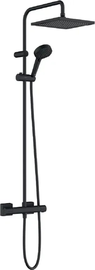 Coloana de dus cu baterie termostatata negru mat Hansgrohe Vernis Shape 240