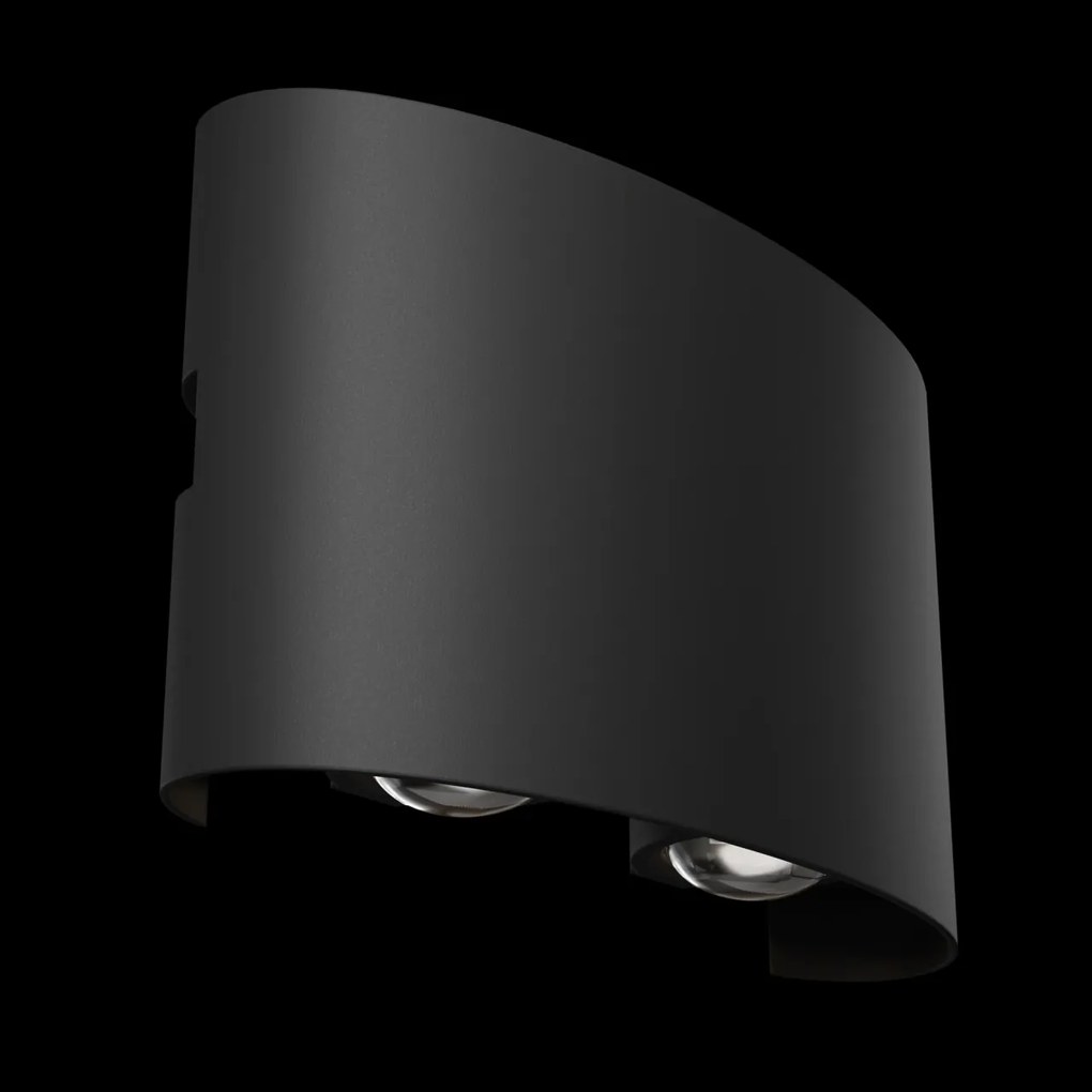 Aplica de perete exterior cu iluminat arhitectural IP54 LED Strato negru