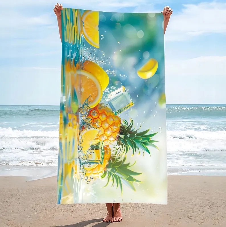 Prosop plaja LEMONADE 100x180 cm colorat, 100% microfibra