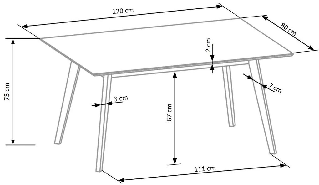 Set de sufragerie 1 + 4 CORDOBA, masa in decor stejar + scaune cu tapiterie bej