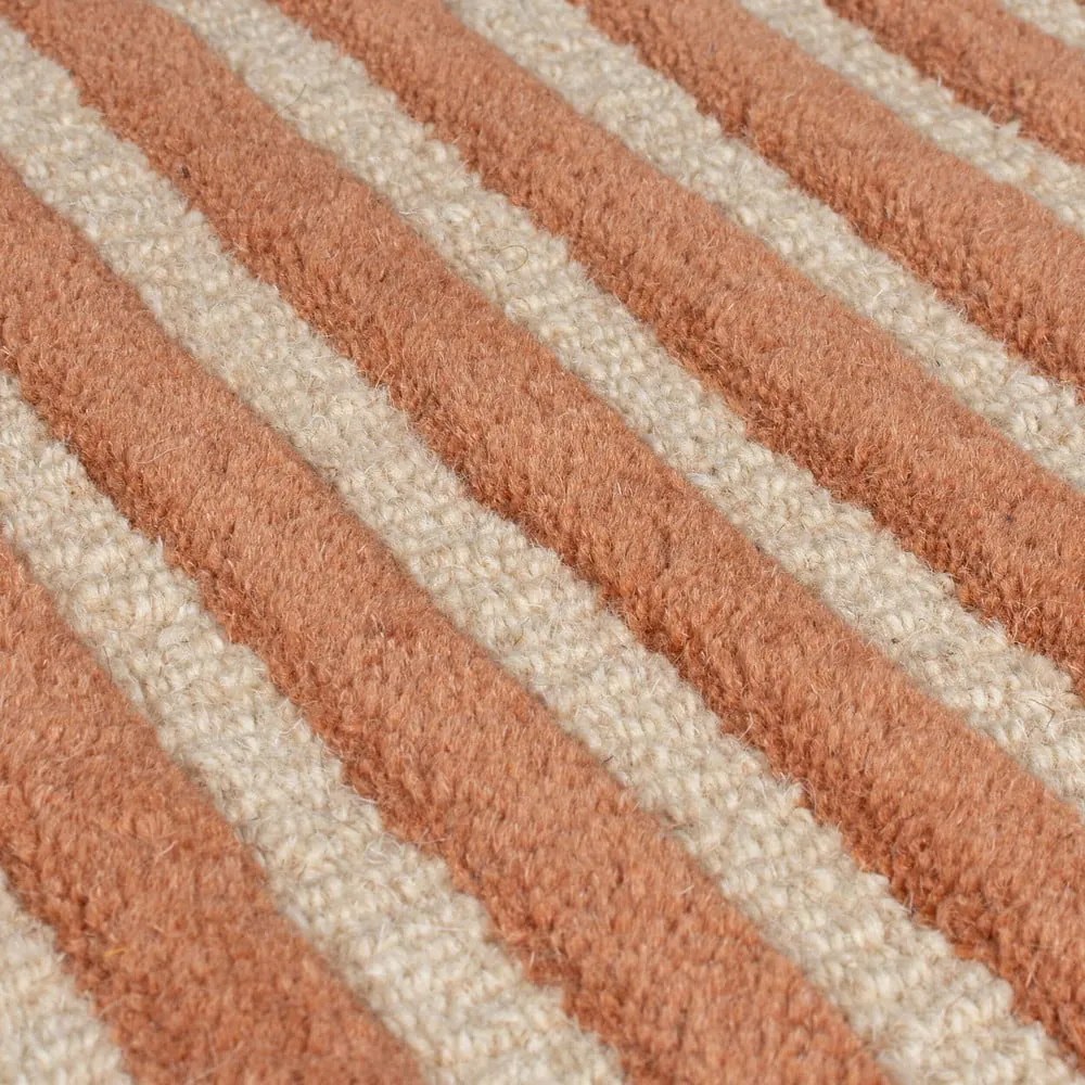 Covor teracotă țesut manual din lână 150x240 cm Lozenge Terracotta – Flair Rugs
