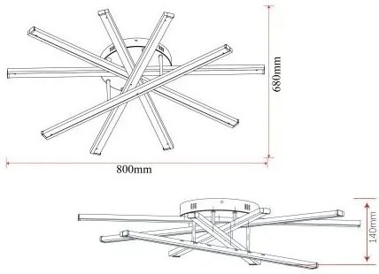 Lustră LED Auriu cu Telecomandă – 95W, 5 Surse de Iluminare, Intensitate Reglabilă, 3 Tipuri de Lumină