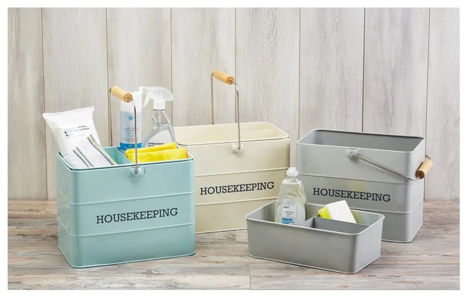 Suport metalic depozitare produse de curățenie Kitchen Craft Living Nostalgia, crem