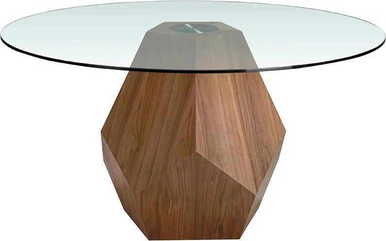 Masa rotunda eleganta design LUX Walnut Veneered 150cm