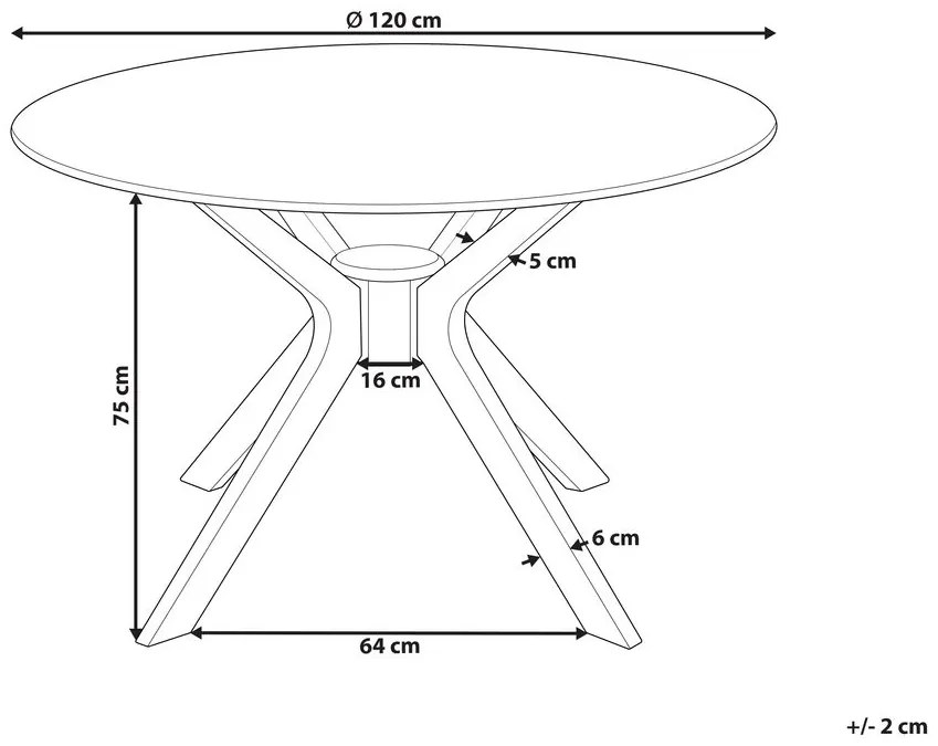 Masă de sufragerie rotundă Tymian (lemn închis) (pentru 4 persoane). 1076263