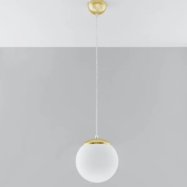 Sollux SL.0715 - Lustră suspendată pe cablu TOYA, 1xE27/60W/230V, Ø 20 cm, alb/auriu