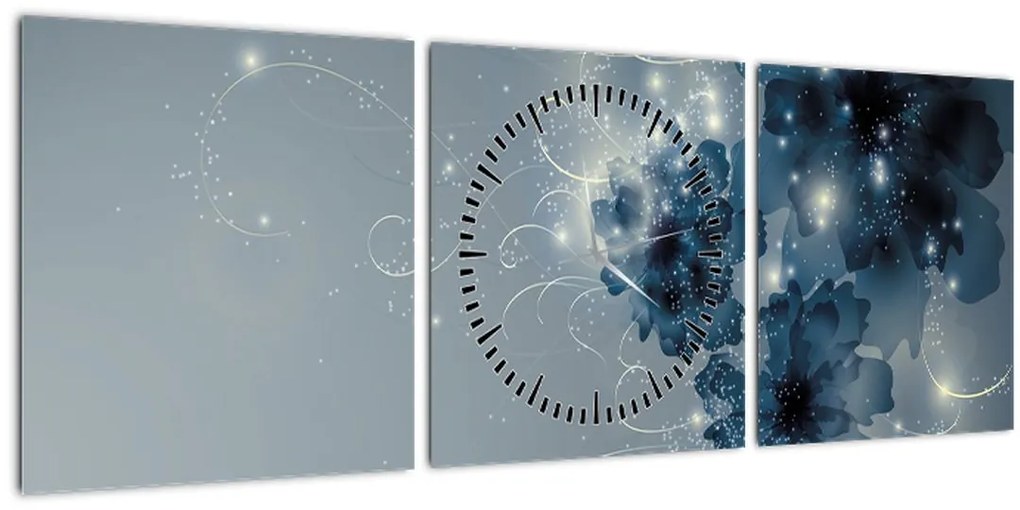 Tablou - Flori delicate (cu ceas) (90x30 cm)