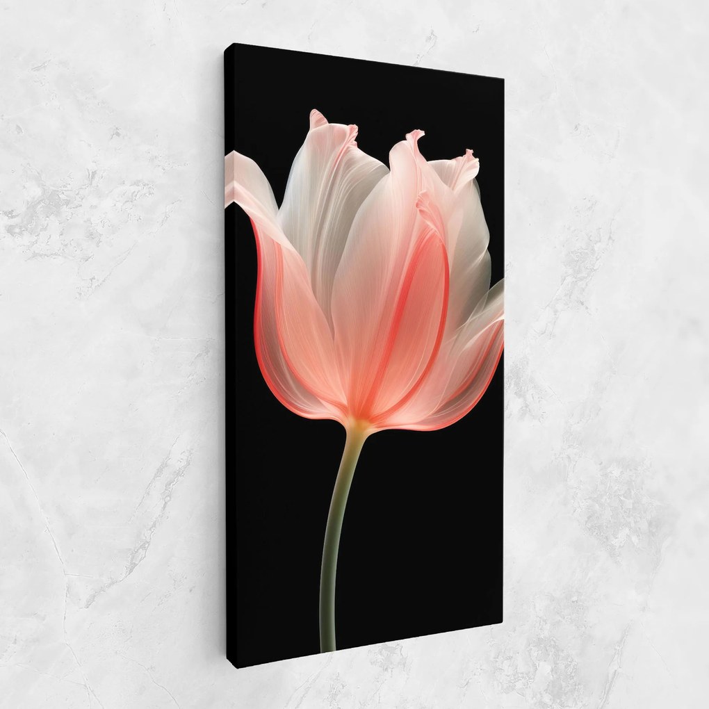 Tablou Canvas, 50x100cm, Dormitor si Living, Flori, Lalele, Pastel Pink Tulip