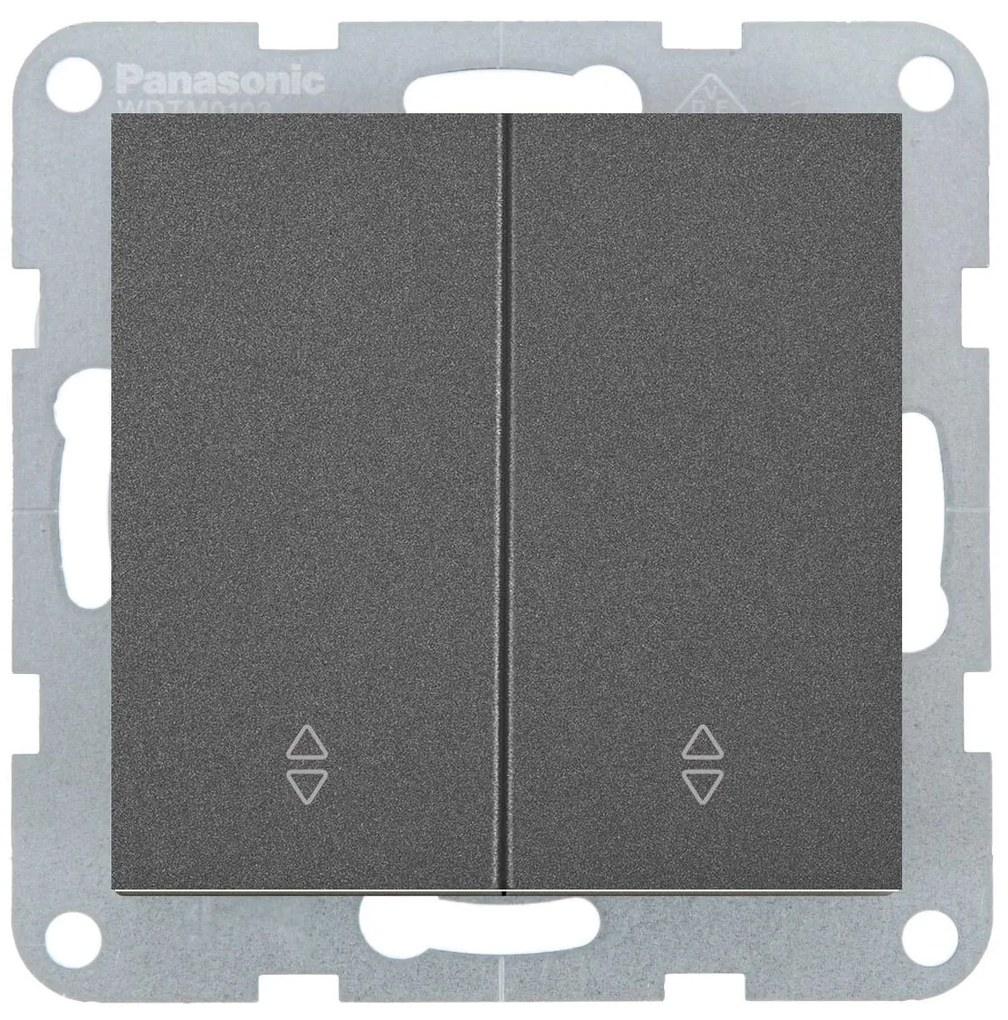 Intrerupator dublu cap scara 10A, IP20, Grafit, Panasonic Karre Plus 55