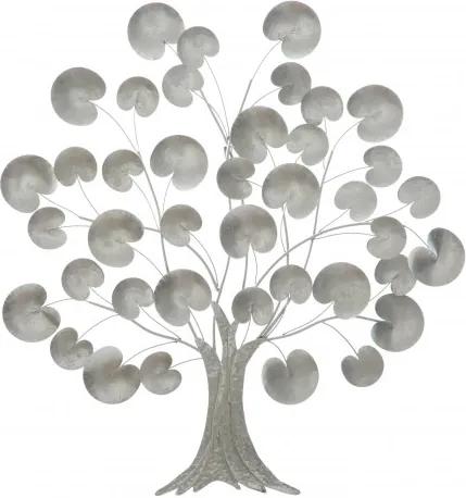 Decoratiune metalica de perete Tree of Life Argintiu, l87,5xA3,5xH93 cm