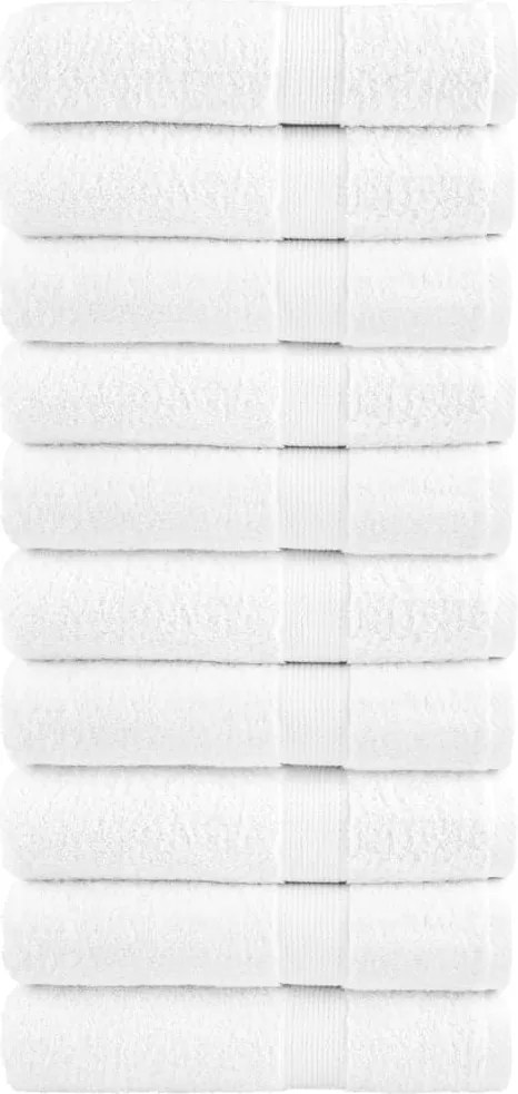 vidaXL Prosoape mâini premium, SOLUND 10 buc alb 50x100cm 600gsm