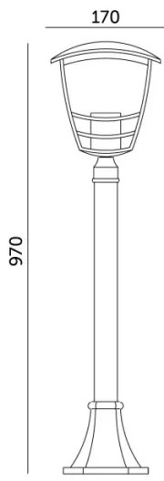 Lampă de exterior TEVIO 1xE27/60W/230V IP54 97 cm negru