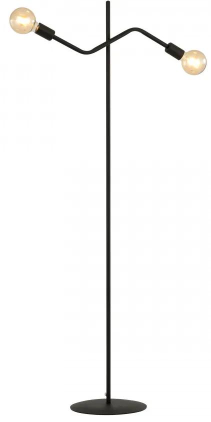 Lampadar modern negru din metal cu 2 becuri Frix