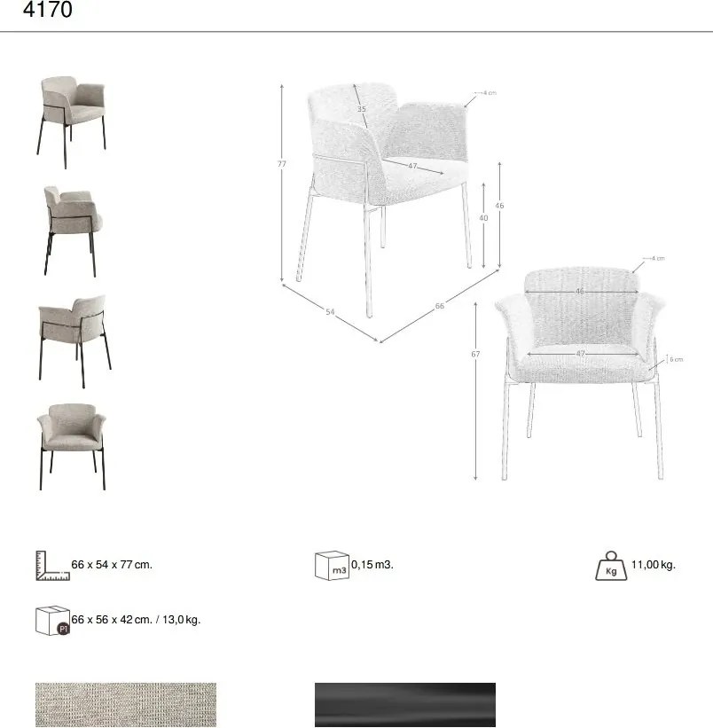 Scaun modern design italian, Tesatura, Grey