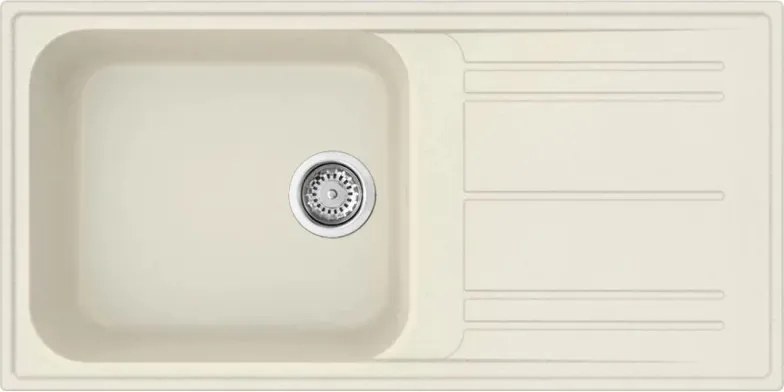 Chiuveta de bucatarie Smeg LZ150P, 100 cm, Rezistenta la zgarieturi, Usor de curatat, Crem