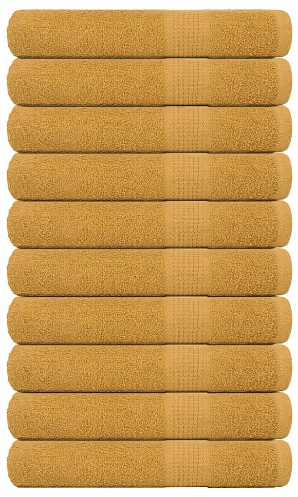 vidaXL Prosoape saună 10 buc Aur 80x200 cm 360 g/m² 100% bumbac