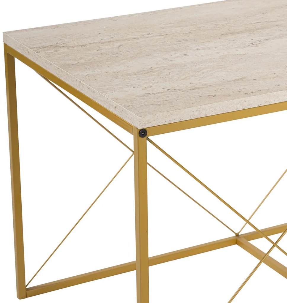 Masă de cafea Defne Gold Travertine