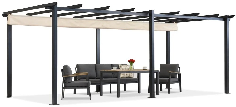 Pergolă de terasă Barbados 3x6 m Garden Point bej