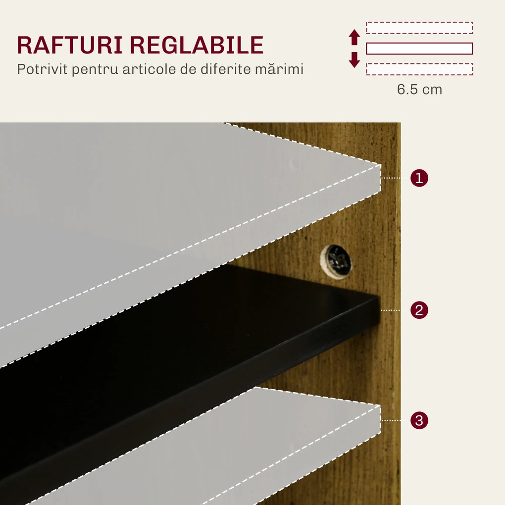 Homcom Bufet Bucatarie – Stil Country, Spatiu Depozitare Rustic | Aosom Romania