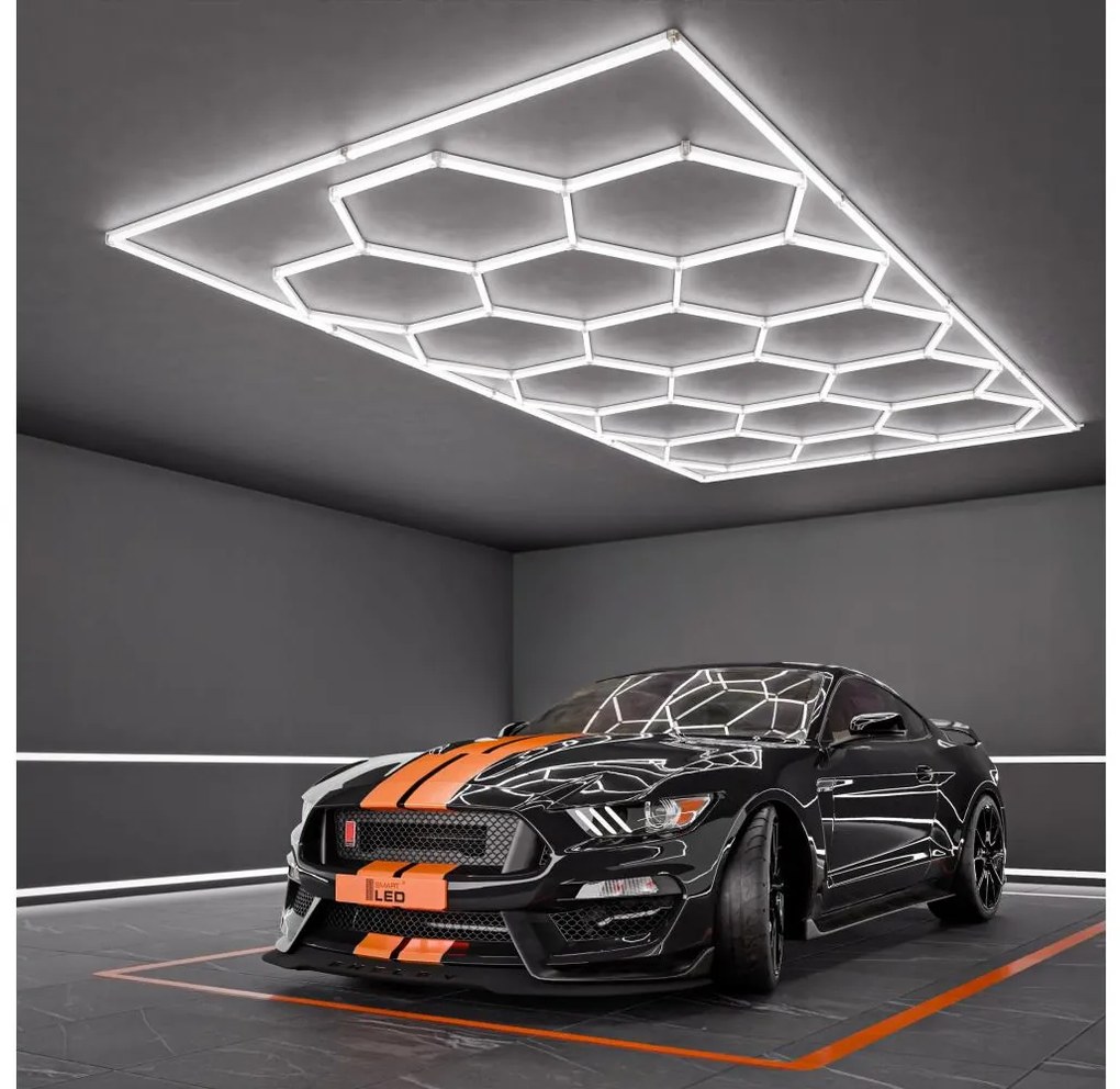 Plafonieră LED 696W/85-265V 6500K 484x243 cm CRI 90 IP54 albă