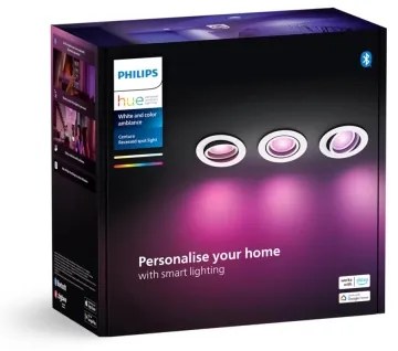 SET 3x corp de iluminat LED RGBW încastrat dimabil Philips Hue CENTURA 1xGU10/4,2W/230V