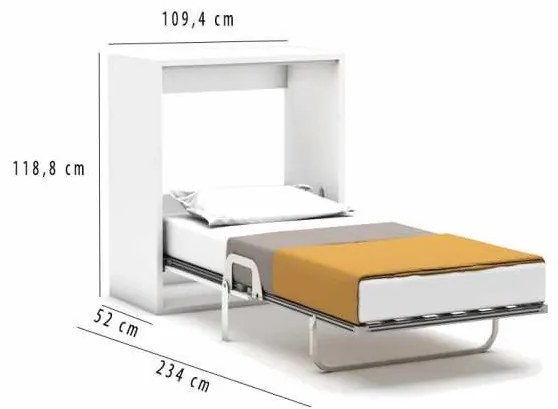 Pat single pliabil cu somiera inclusa - MIDI CAPSULE FOLDING SINGLE BED (100X200X16) (Optiune saltea: cu saltea)