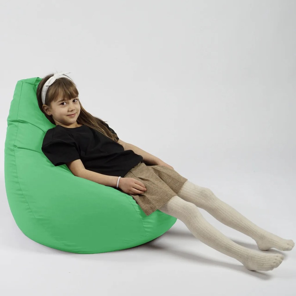 Fotoliu puf copii, Nirvana Light Pufrelax, Material Impermeabil, Green Apple