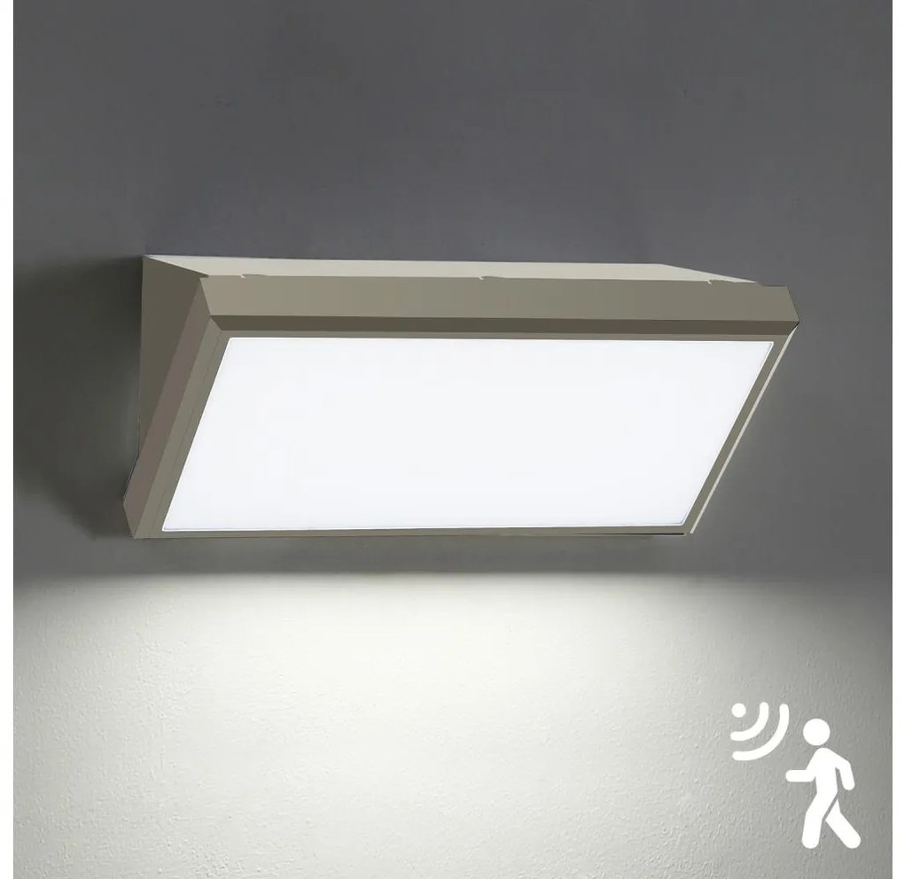 Brilagi-LED Aplica de perete exterior cu senzor TRIANGLE LED/20W/230V gri IP65