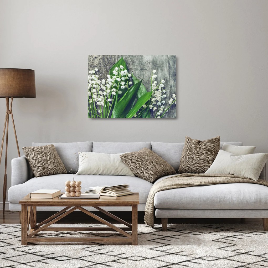 Tablou pe sticlă cu lăcrimioare (70x50 cm)