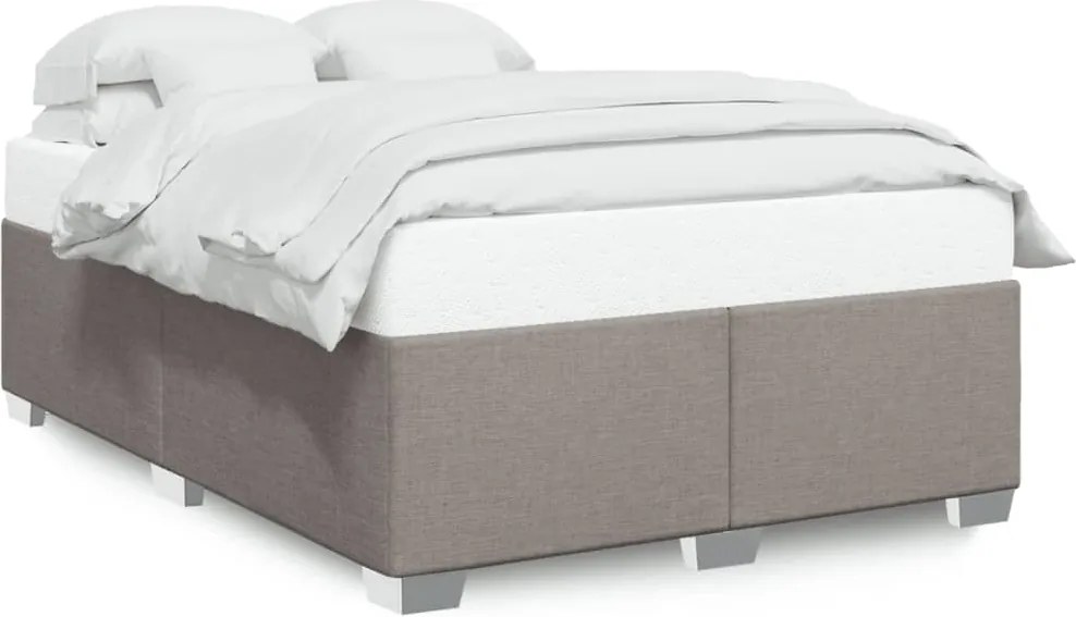 vidaXL Cadru de pat fără saltea, gri taupe, 140x200 cm, textil