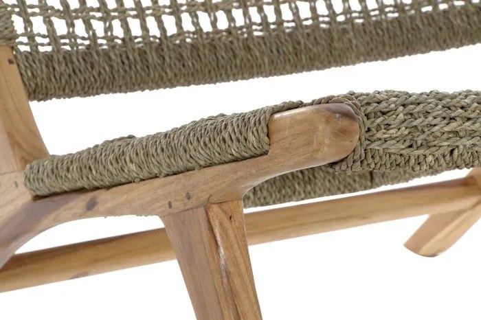 Fotoliu tip scaun maro , din lemn de tec si rattan