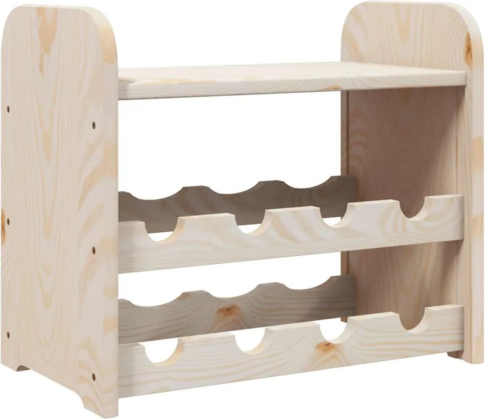 vidaXL Suport vinuri cu raft superior, 43x25x37 cm, lemn masiv de pin