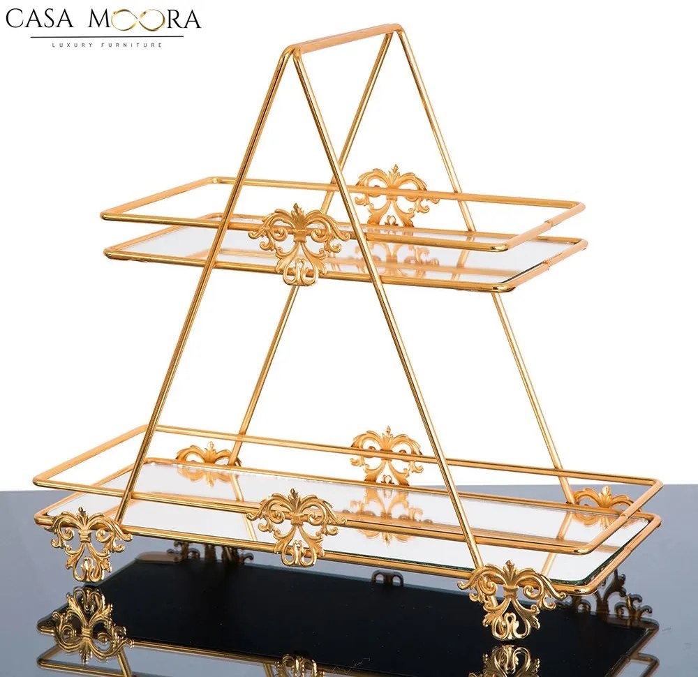 Organizator metalic multifunctional cu 2 etajere