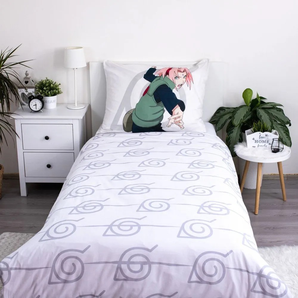 Lenjerie de pat pentru copii din bumbac pentru pat de o persoană 140x200 cm Naruto – Jerry Fabrics