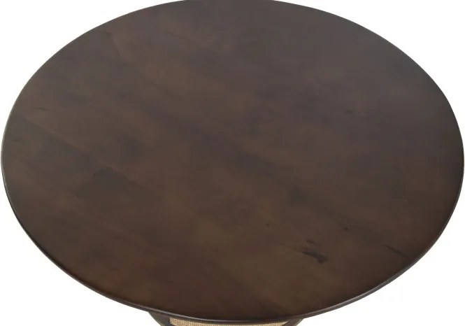 Masuta de cafea din lemn de mango si fibre naturale, 85X85X47 cm, "Rotto".