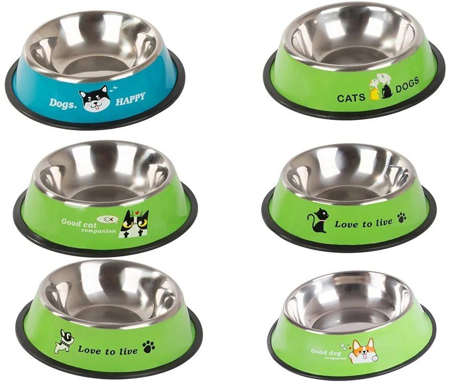 Bol din oțel inoxidabil pentru câini/pisici CAT&DOGS 150 ml - mai multe culori Culoare: Albastru