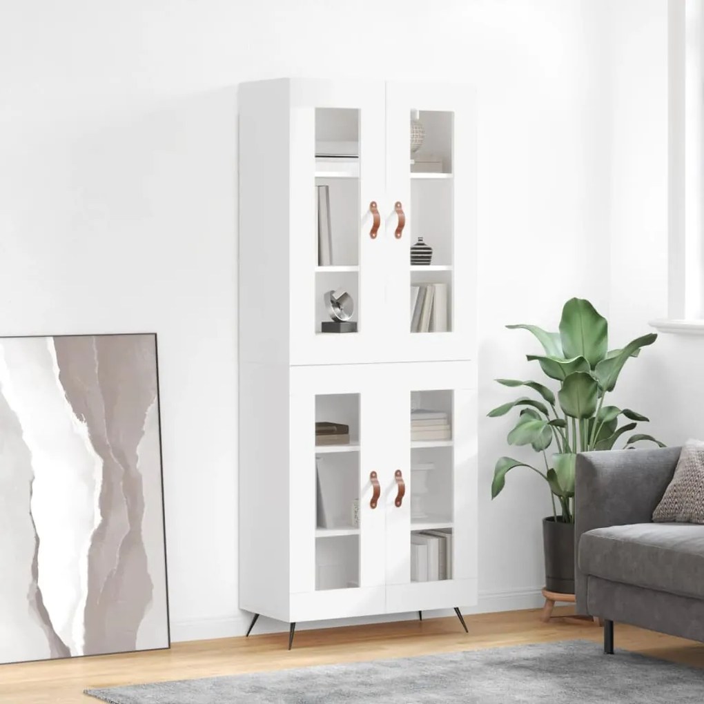vidaXL Dulap înalt, alb, 69,5x34x180 cm, lemn compozit