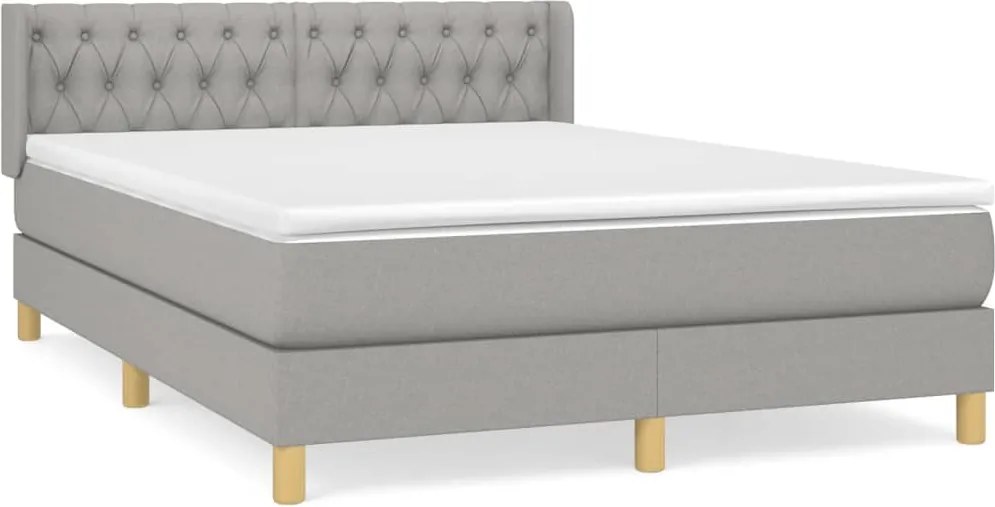 vidaXL Pat continental, gri deschis, 140x200 cm, material textil