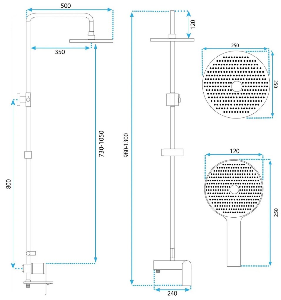Rea Avalon set cada si dus perete da auriu REA-P8812