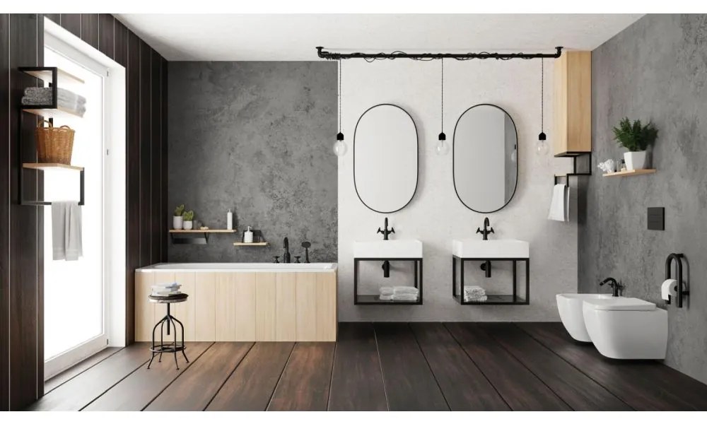 Baterie bideu Deante Temisto negru mat Negru mat
